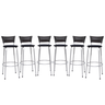 Kit 6 Banquetas Alta Banco para Balcão Junco Preto Àrea Gourmet Ilha Bancada bares Churrasqueira - 1
