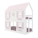Ver imagem 2 de Beliche Montessoriano Casinha Bela com Coração 4 Janelas Venezianas - Madeira Maciça Branco/Rosa