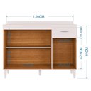 Ver imagem 3 de Balcão de Cozinha com Tampo 120 Cm Branco Brilho - Poquema