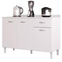 Ver imagem 1 de Balcão de Cozinha com Tampo 120 Cm Branco Brilho - Poquema
