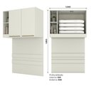 Ver imagem 3 de Conjunto Quarto Modulado Solteiro 3 Peças 5 Portas 6 Gavetas Seletto Henn
