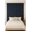 Ver imagem 1 de Cabeçeira Dominó 2,60 Altura e 1,60 Largura Modulos Colantes:suede Azul