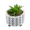 Vaso Branco Cimento Planta Artificial Modelo B 8.5x7.5x7.5cm - 3