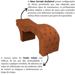 Maca Estofada Reclinável Sobrancelhas Cílios Veludo Simaria Cor:terracota - 5