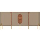 Ver imagem 6 de Aparador Buffet Bessa B02 4 Portas 3 Prateleiras MDP com Iluminação LED Fendi Freijó Lyam Decor