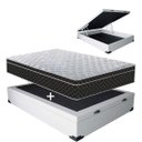 Ver imagem 1 de Cama Box Baú Casal Colchão Classic Mola Bonnel + Box Sintético 55X138X188