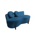 Ver imagem 3 de Namoradeira Sofá Feijão Lounge 120cm Orgânica Bouclé Azul Marinho