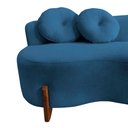 Ver mais imagens de Namoradeira Sofá Feijão Lounge 120cm Orgânica Bouclé Azul Marinho