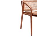 Ver imagem 4 de Cadeira para Mesa de Jantar Alice 54cm Madeira Maciça com Braço | Courino Caramelo - Sallar Home