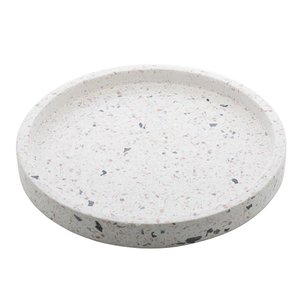 Bandeja Redonda De Mármore Terrazo 20Cm - Lyor
