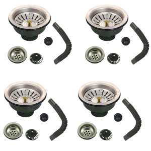 Ralo Valvula Dreno de Pia Filtro 10x10 Sifao Kit 4 Unidades Tubo de Escoamento Cozinha Lavanderia La
