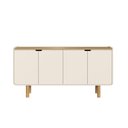 Ver imagem 2 de Aparador Buffet Orgânico Curvo 4 Portas 160cm 100% BP com Pés Cilíndricos em Madeira Maciça Aura Bra