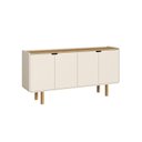 Ver imagem 4 de Aparador Buffet Orgânico Curvo 4 Portas 160cm 100% BP com Pés Cilíndricos em Madeira Maciça Aura Bra