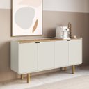 Ver imagem 1 de Aparador Buffet Orgânico Curvo 4 Portas 160cm 100% BP com Pés Cilíndricos em Madeira Maciça Aura Bra