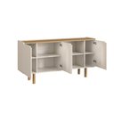 Ver imagem 5 de Aparador Buffet Orgânico Curvo 4 Portas 160cm 100% BP com Pés Cilíndricos em Madeira Maciça Aura Bra