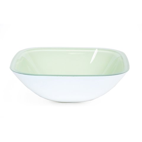 CUBA DE VIDRO QUADRADA 35CM BRANCO
