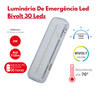 Luminária de Emergência Led Bivolt 30 Leds 20x6,3cm 2w Potência 6400k Temperatura Durín - 2