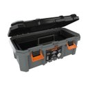 Ver imagem 3 de Caixa Ferramentas Plástica Fecho Articulado Reforçado Preta 18,3" - Metasul