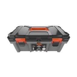 Caixa Ferramentas Plástica Fecho Articulado Reforçado Preta 18,3" - Metasul - 2