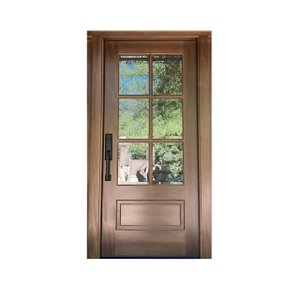 Porta de Entrada Esquadria em Peroba com 1 Folha S 6 Quadros Vidros 6 Mm 1,00 X 2,10 M L X a