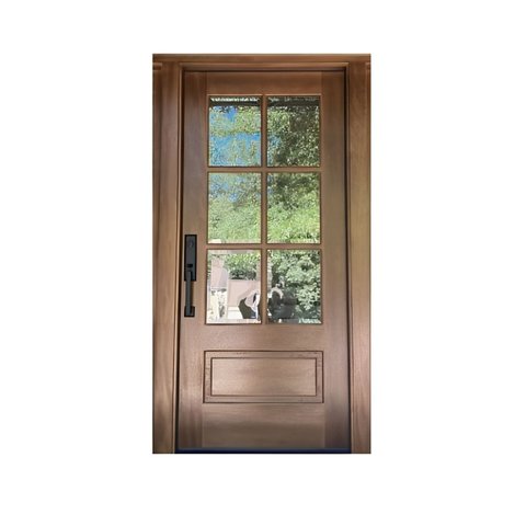 Porta de Entrada Esquadria em Peroba com 1 Folha S 6 Quadros Vidros 6 Mm 1,00 X 2,10 M L X a