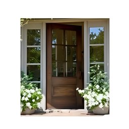 Porta de Entrada Esquadria em Peroba com 1 Folha S 6 Quadros Vidros 6 Mm 1,00 X 2,10 M L X a - 2