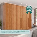 Ver imagem 6 de Guarda-Roupa com 6 Portas e 6 Gavetas Ripado MDF Anápolis Marrom/Cinamomo