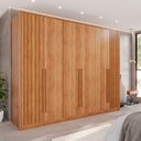 Ver imagem 1 de Guarda-Roupa com 6 Portas e 6 Gavetas Ripado MDF Anápolis Marrom/Cinamomo