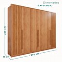 Ver imagem 3 de Guarda-Roupa com 6 Portas e 6 Gavetas Ripado MDF Anápolis Marrom/Cinamomo