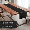 1 Caminho Trilho Mesa Impermeável PVC Trama Preto 42x140 - 2