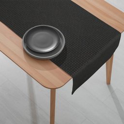 1 Caminho Trilho Mesa Impermeável PVC Trama Preto 42x140 - 4