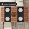 1 Caminho Trilho Mesa Impermeável PVC Trama Preto 42x140 - 7