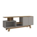 Ver imagem 1 de Rack para Tv 162cm até 65 Polegadas 2 Portas 3 Nichos Mel/fume B162