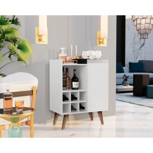 Aparador com Adega Bar Estilo Retrô 1 Porta Lulu Cor Branco - Comprar Móveis em Casa