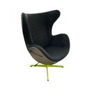 Ver imagem 6 de Kit 2 Poltronas Decorativas Egg Chair Mercedes AMG Cinza/Verde - Gran Belo