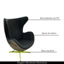 Ver imagem 4 de Kit 2 Poltronas Decorativas Egg Chair Mercedes AMG Cinza/Verde - Gran Belo