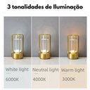 Ver imagem 5 de Luminária Led Mesa Recarregável Usb Alumínio Luxo Premium Prata