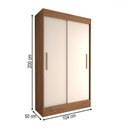 Ver imagem 4 de Guarda-roupa Solteiro Europa 2 Portas 2 Gavetas Cinamomo/off White - Panorama Móveis