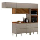 Ver imagem 2 de Cozinha Completa Modulada 270cm x 218,5cm Aéreo Rft Tq 4 Peças Proença Bege/Nogueira/Nude Prime