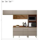 Ver imagem 3 de Cozinha Completa Modulada 270cm x 218,5cm Aéreo Rft Tq 4 Peças Proença Bege/Nogueira/Nude Prime