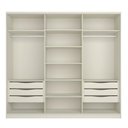 Ver imagem 4 de Guarda Roupa Casal 3 Portas de Correr 6 Gavetas 260cm Mdf Cor:luna