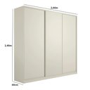 Ver imagem 3 de Guarda Roupa Casal 3 Portas de Correr 6 Gavetas 260cm Mdf Cor:luna