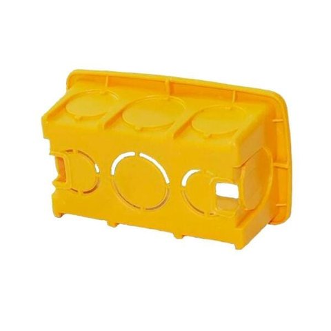 Kit 100 Caixa Luz Plástica Retangular Amarela 4x2 Reforçada