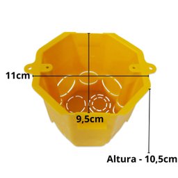 Kit 500 Caixa Luz Plást Sextavada Dupla Fundo Fixo 3" - 4