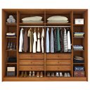 Ver imagem 3 de Guarda Roupa Casal Ripado 6 Portas 6 Gavetas - Barcelona-cinamomo/off White - Tcil Móveis