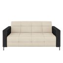 Ver imagem 5 de Sofá Living Decorativo Houston 2 Lugares 160cm Pés em Metal Veludo/ Pu Bege/ Preto G33 - Gran Belo