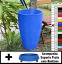 Ver imagem 3 de Kit Vaso Planta + Prato Rodízio 65x40 Oval Moderno Polietileno BGPLASTICOS MARROM CAFE 003