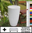Ver imagem 4 de Kit Vaso Planta + Prato Rodízio 65x40 Oval Moderno Polietileno BGPLASTICOS MARROM CAFE 003