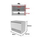 Ver imagem 2 de Balcão Gabinete Suspenso para Banheiro 60cm Bn3606 com Cuba Bn3600 Branco Tecnomobili