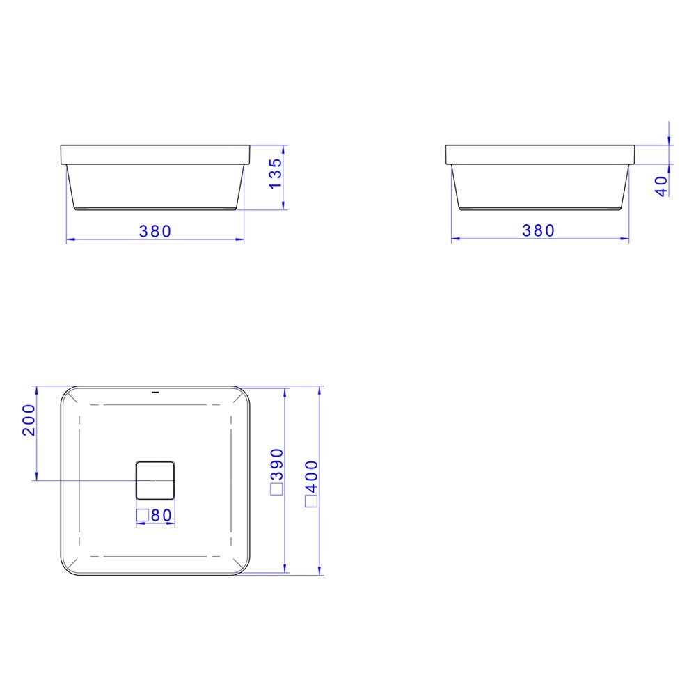 Cuba Quadrada de Sobrepor Deca 40cm Barbante L.21040.26 - 4